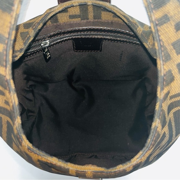 Fendi: Zucca Monogram Croissant Baguette Hobo Bag - Picture 14 of 16